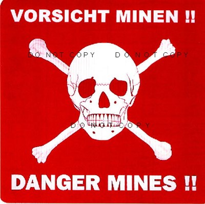 Picture of GERMAN ANTI-MINE POSTER WITH SKULL & CROSSBONES